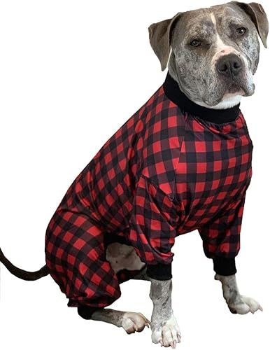 Pijama Pit Bull de Tooth and Honey Buffalo Plaid Pijama ligera sin botones de cobertura completa ajuste actualizado