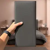 Módulo Estofado Cabeceira Placa Cama Box Adesiva (Cinza, King)