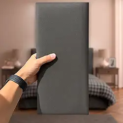 Módulo Estofado Cabeceira Placa Cama Box Adesiva (Cinza, King)