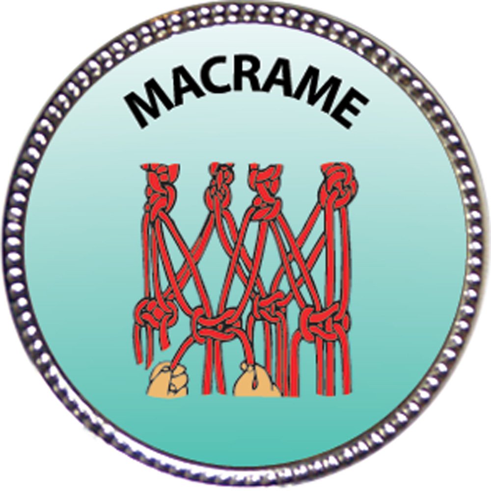 Macrame Award, 1 inch Dia Silver Pin Creative Arts and Hobbies Collection