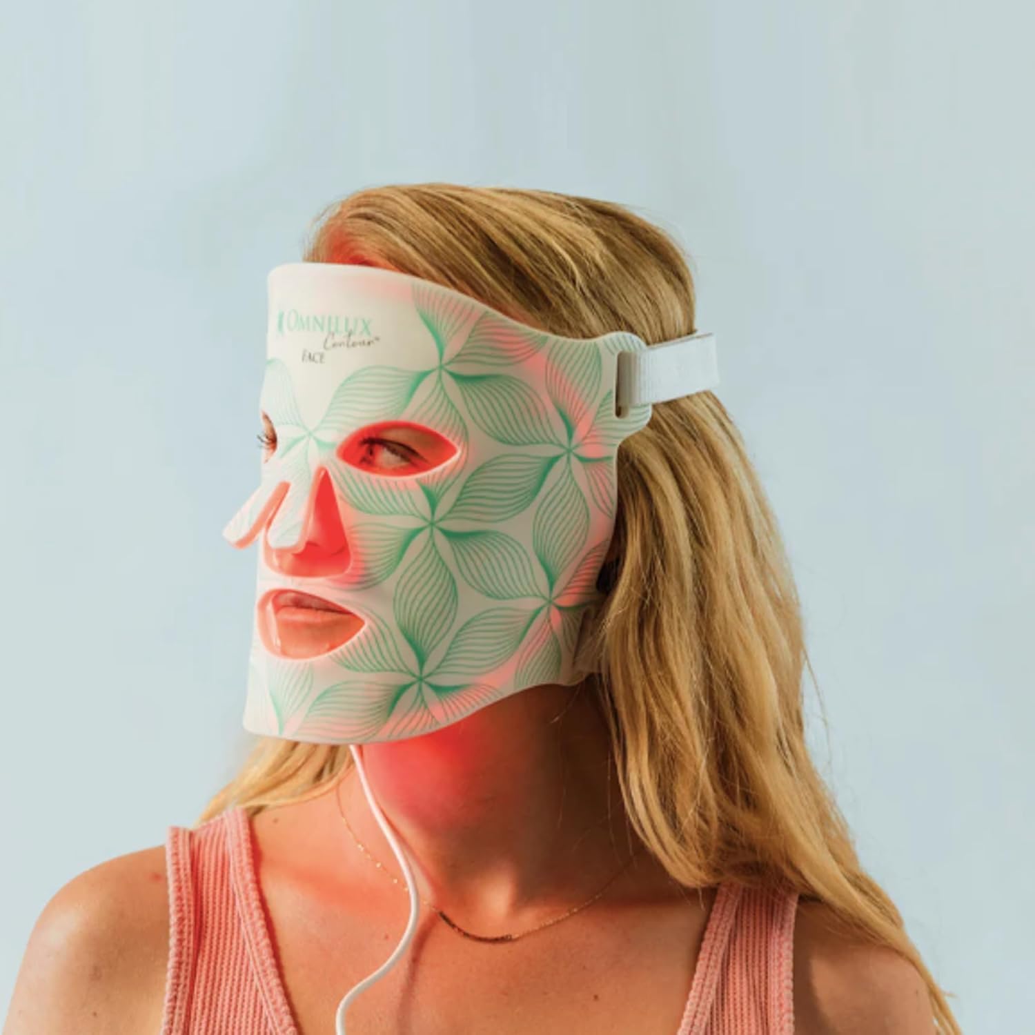 Omnilux Contour Face. Maschera per terapia della luce LED flessibile approvata dalla FDA. Trattamento di livello clinico professionale. Maschera terapeutica antirughe antietà