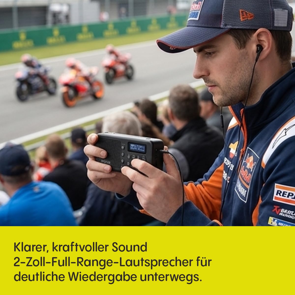 Pure Elan Move Tragbares Digitalradio DAB+ & FM mit Bluetooth 5.3, Ultra‑kompaktes Taschenradio mit Akku bis 16 Std, portables Radio mit Kopfhöreranschluss & LCD‑Display – Schwarz