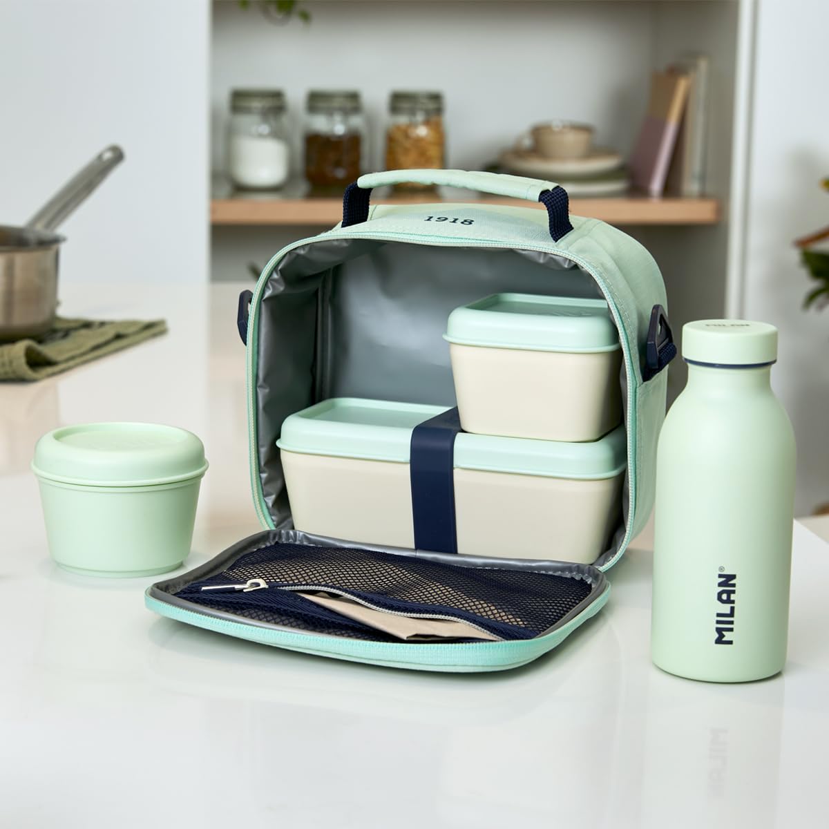 MILAN Sac isotherme pour aliments avec 3 récipients (3,5 l) série 1918, vert