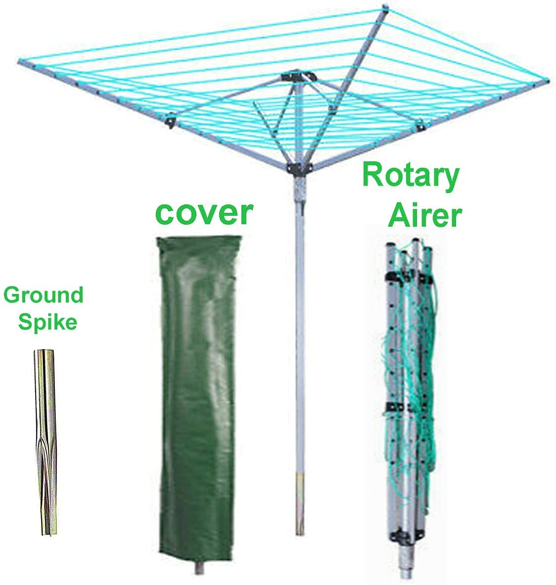 Buy tradefirst 60m Heavy Duty Rotary Clothes Airer, Folding 4 Arm