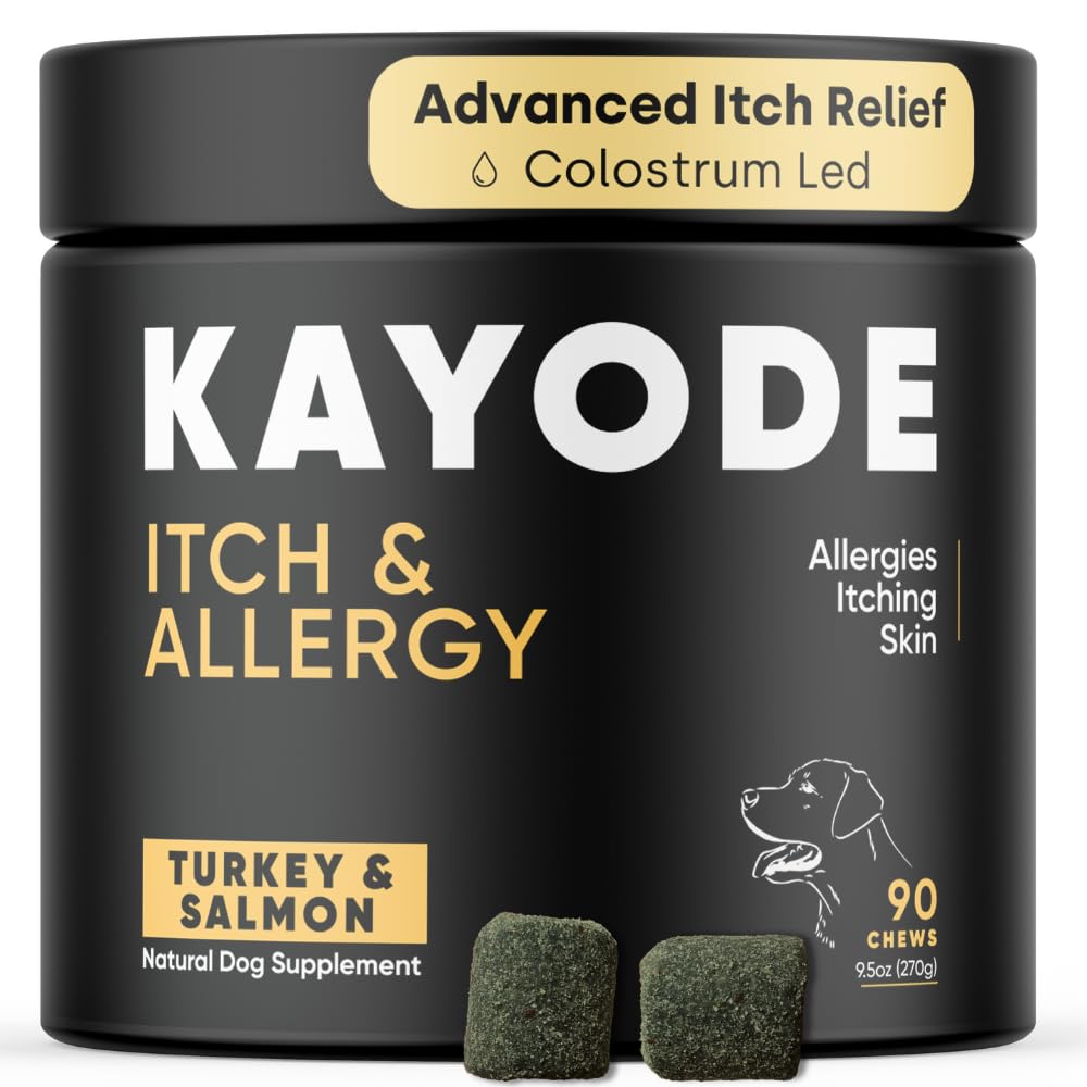 Kayode Itch & Allergy - Natural Dog Allergy Chews with Advanced Itch Relief. Premium Colostrum & Bee Pollen for Dog Allergies. Natural Alternative to Allergy Medicine