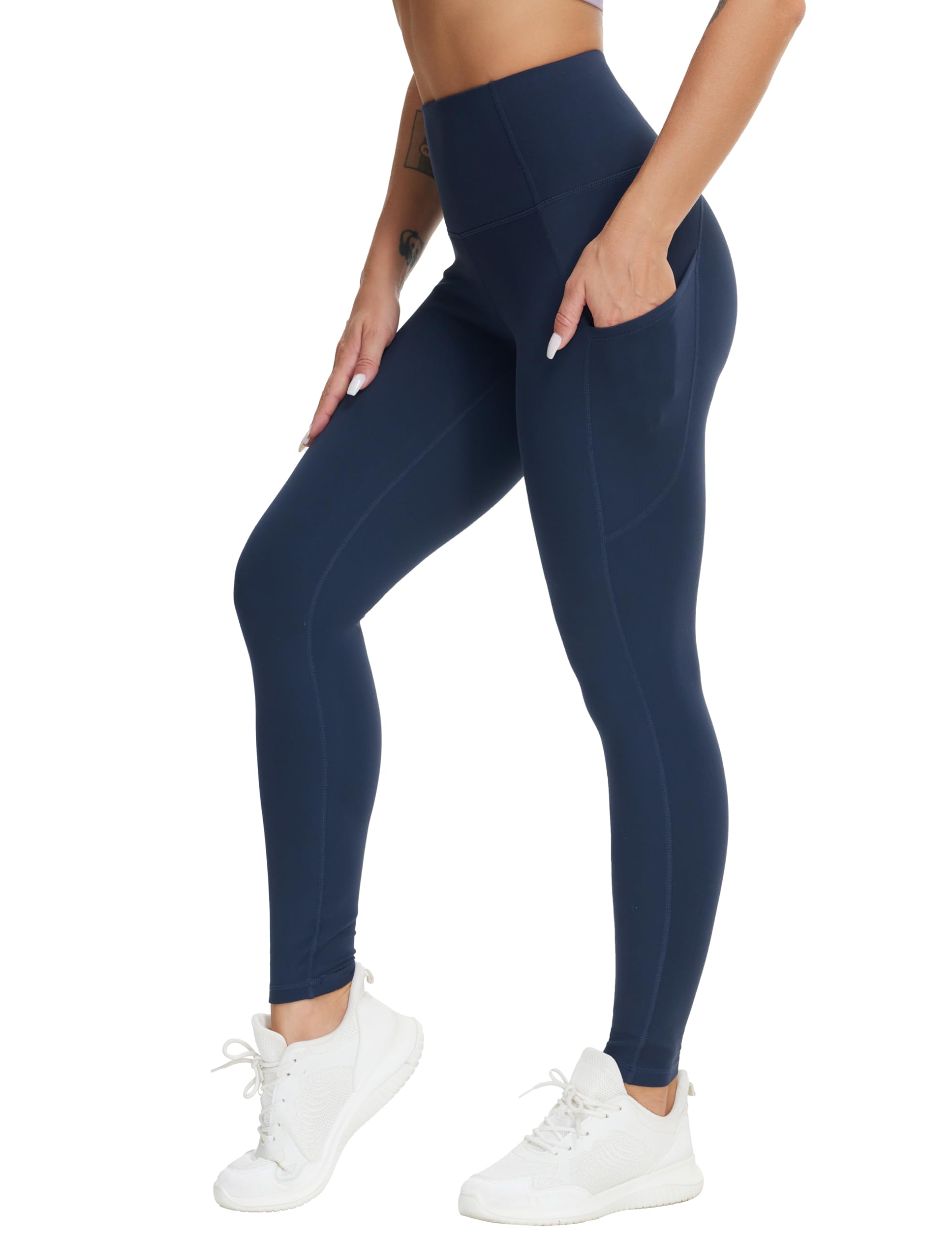 THE GYM PEOPLE High Waist Sport Leggings mit Taschen Stretch Yogahose Butterweich Bauchkontrolle Lange Laufhose für Fitness Yoga Pilates