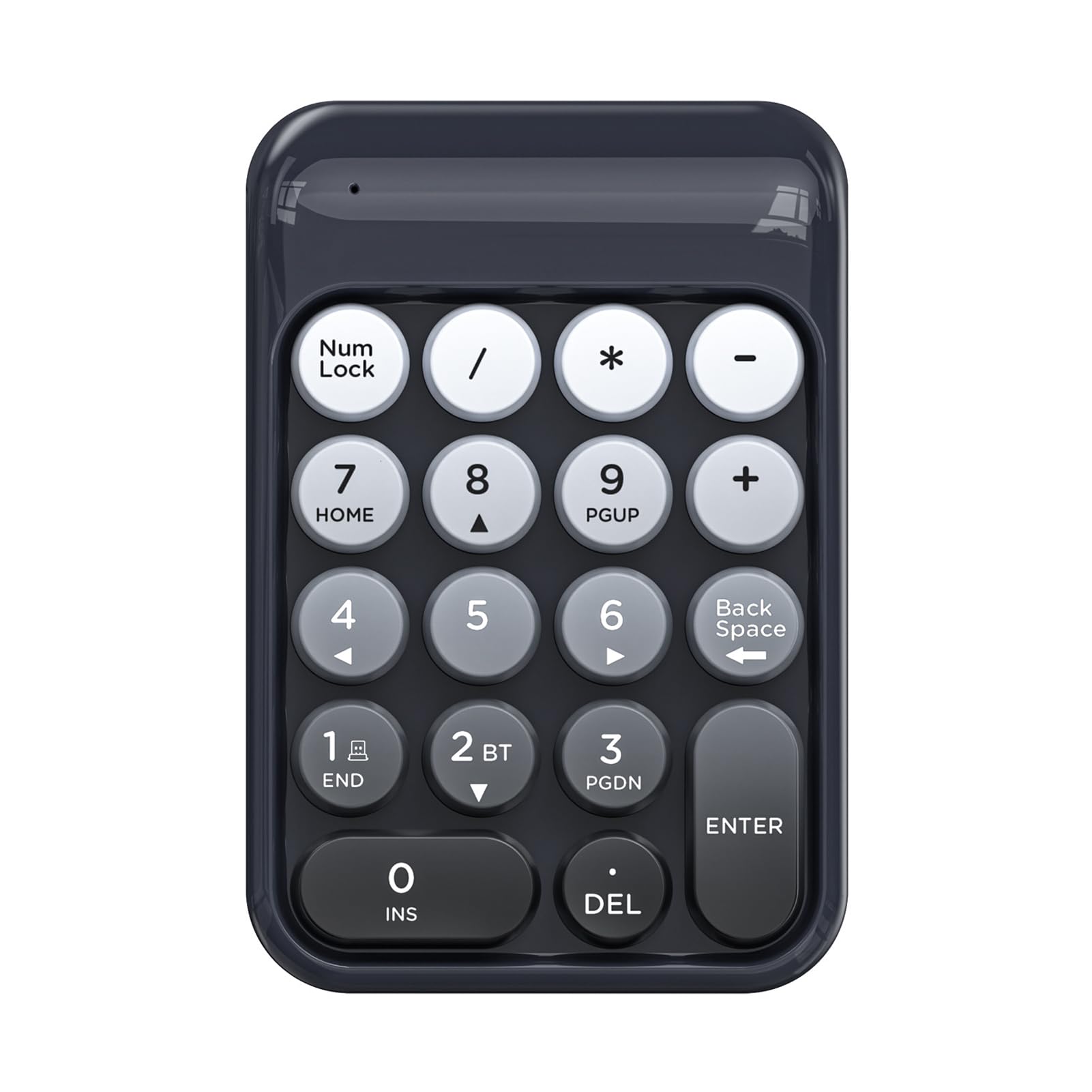 Wireless Number Pad, 18 Key Bluetooth Numpad with Ergonomic Concave Keycaps and Quiet Keystrokes, for Laptop Desktop PC Accounting Data Entry (Black)-image-46