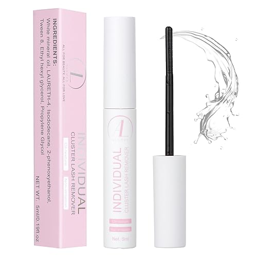 ALLOVE Removedor de pestañas en racimo para racimos de pestañas, removedor de pegamento para pestañas individuales, suave, sin irritación, removedor