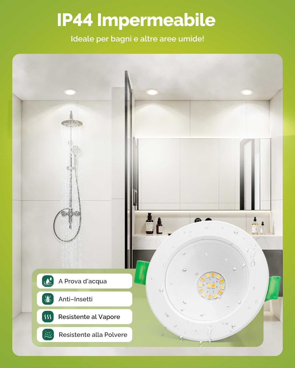 Fondiiz Set di 12 Faretti LED da Incasso per Cartongesso 5W 690lm, Faretti LED Soffitto Incasso Luce Calda Luce Naturale Luce Fredda, Foro 75-90mm, IP44 Faretti incasso Cartongesso