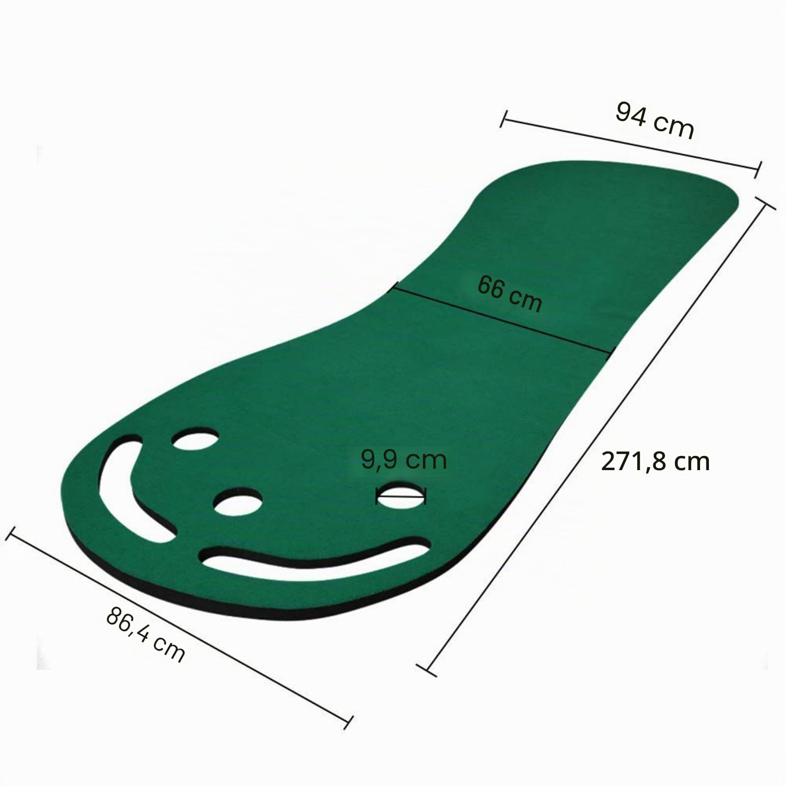 Crestgolf Lachende Golf Putting Matte - Indoor Golf Grün für Zuhause & Büro - Realistische Golf Praxis mit 3 Löchern - Anti-Rutsch Design Golf Liebhaber, Kollegen & Familie