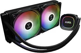 Water Cooler Gamdias Aura GL240 Preto ARGB AMD AM5 Intel LGA 1851
