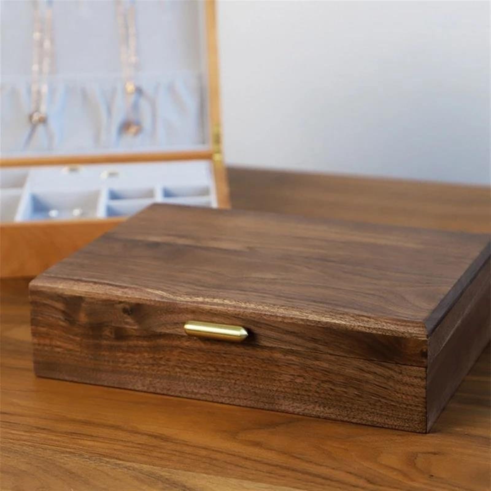 Caja De Madera para Anillos, Joyero, Expositor De Pendientes, Anillos, Pulseras Y Collares, Ideal para Mujeres.（A）
