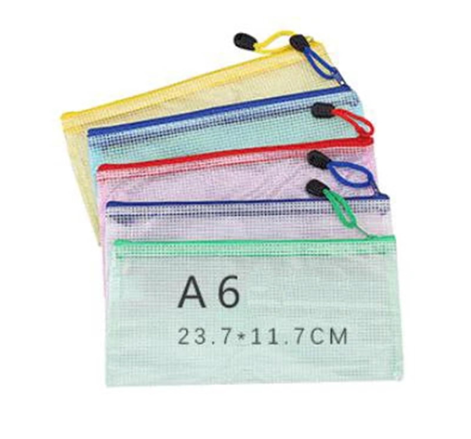 Juego de 24 bolsas de plástico para documentos, de malla, con cremallera, tamaño A3, A4, A5, A6, para oficina, escuela, almacenamiento de documentos