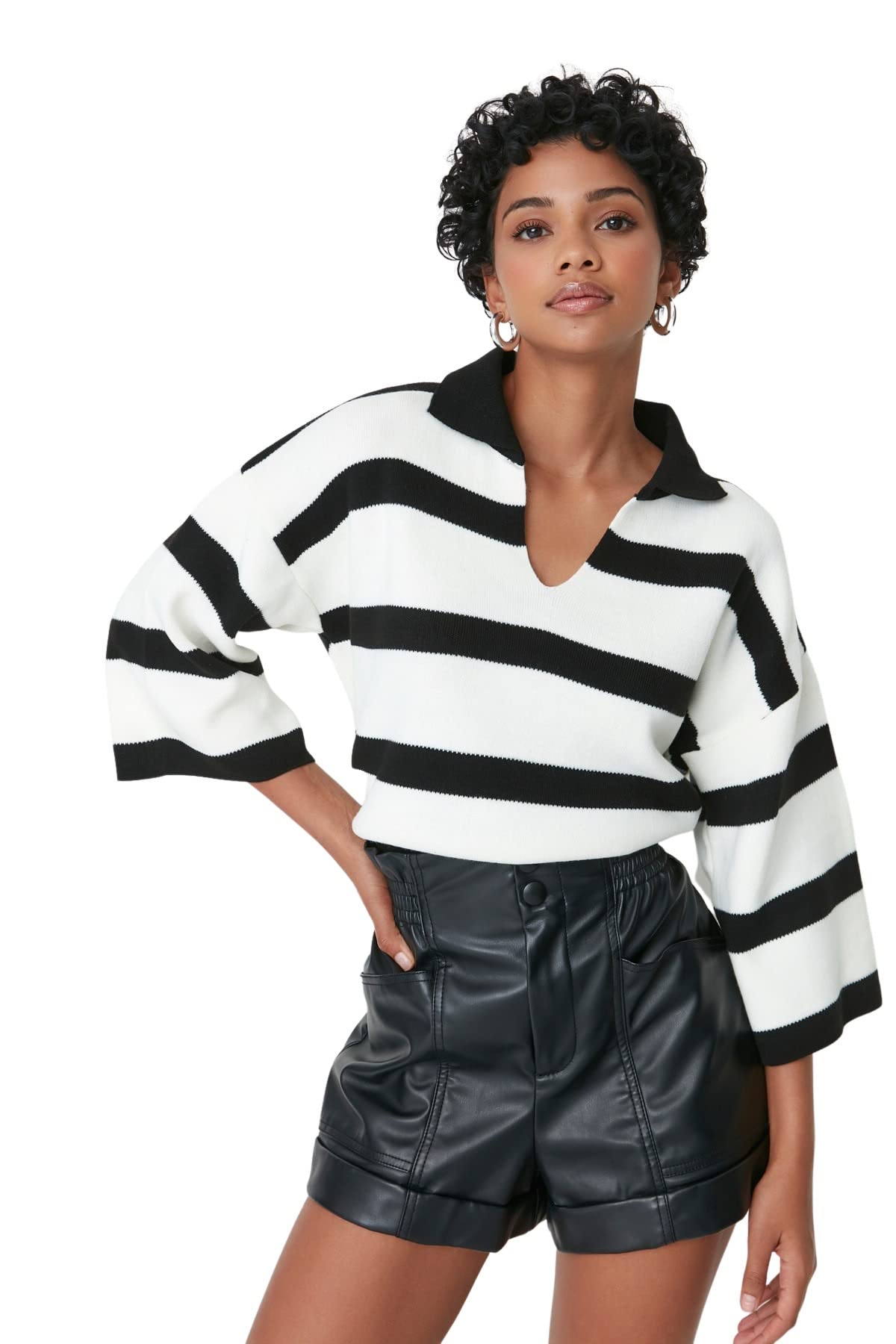 Trendyol Damen Schwarz Figurbetont Asymmetrisch Asymmetrischer Kragen Gestrickt Body, S