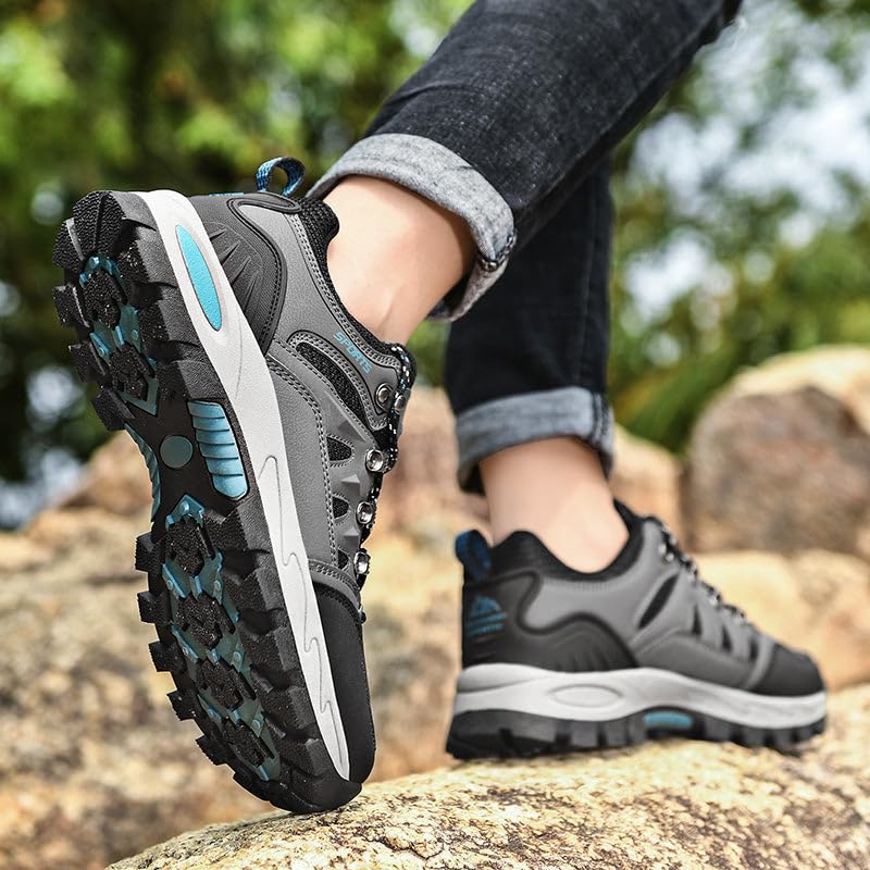 Herren Damen Wanderschuhe Wasserdicht Outdoor Anti-Rutsch Wanderstiefel Sportlich Bequem Leicht Outdoor Wandern Trekking Schuhe Braun/Schwarz Grau/Schwarz Violett/Grau Orange 36-46 EU