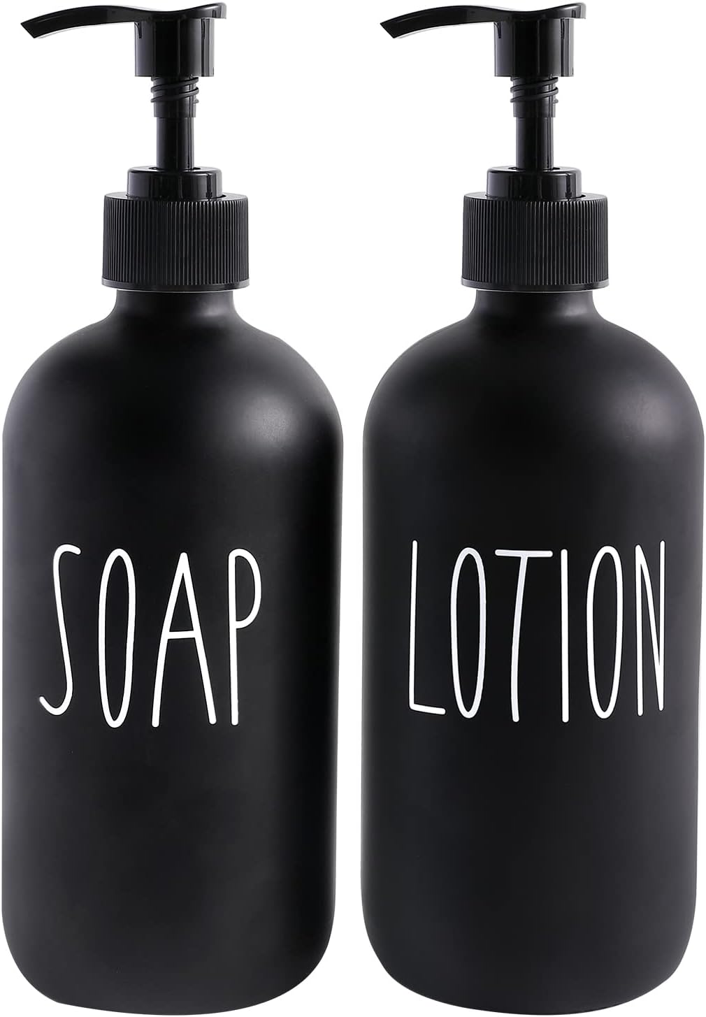 Bathroom Soap Dispenser Set 2 Pack, 16 Oz, Ceramic Soap