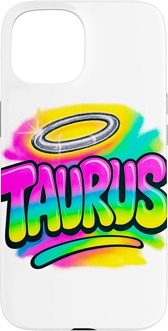 Taurus Y2K Airbrush Vibrant Astrology Zodiac Birthday Case for iPhone 15