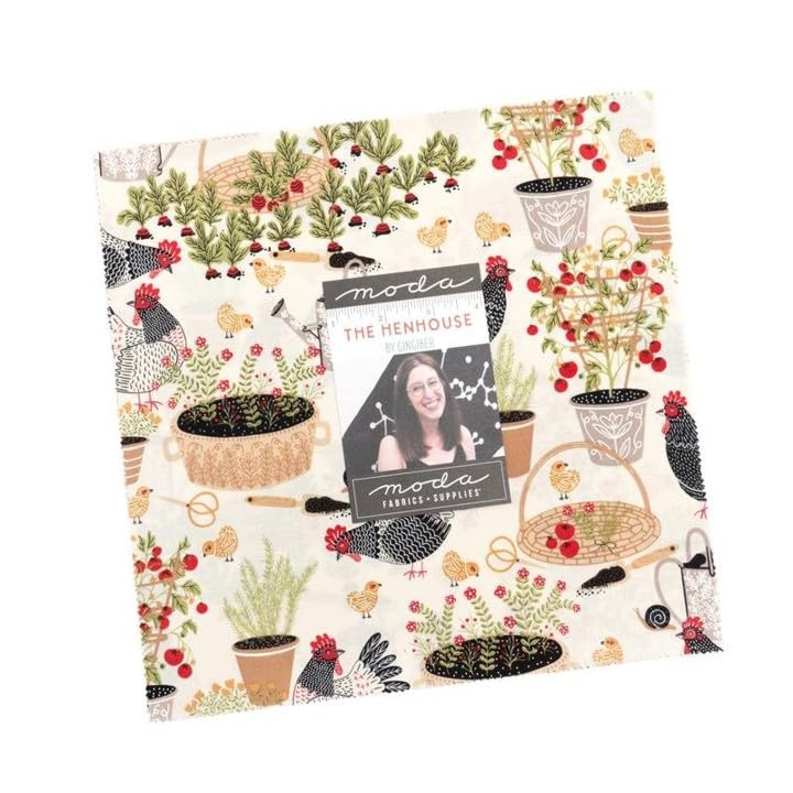 The Henhouse - 48430LC Layer Cake - 10" Squares - 42 pcs - Cotton Quilting Fabric