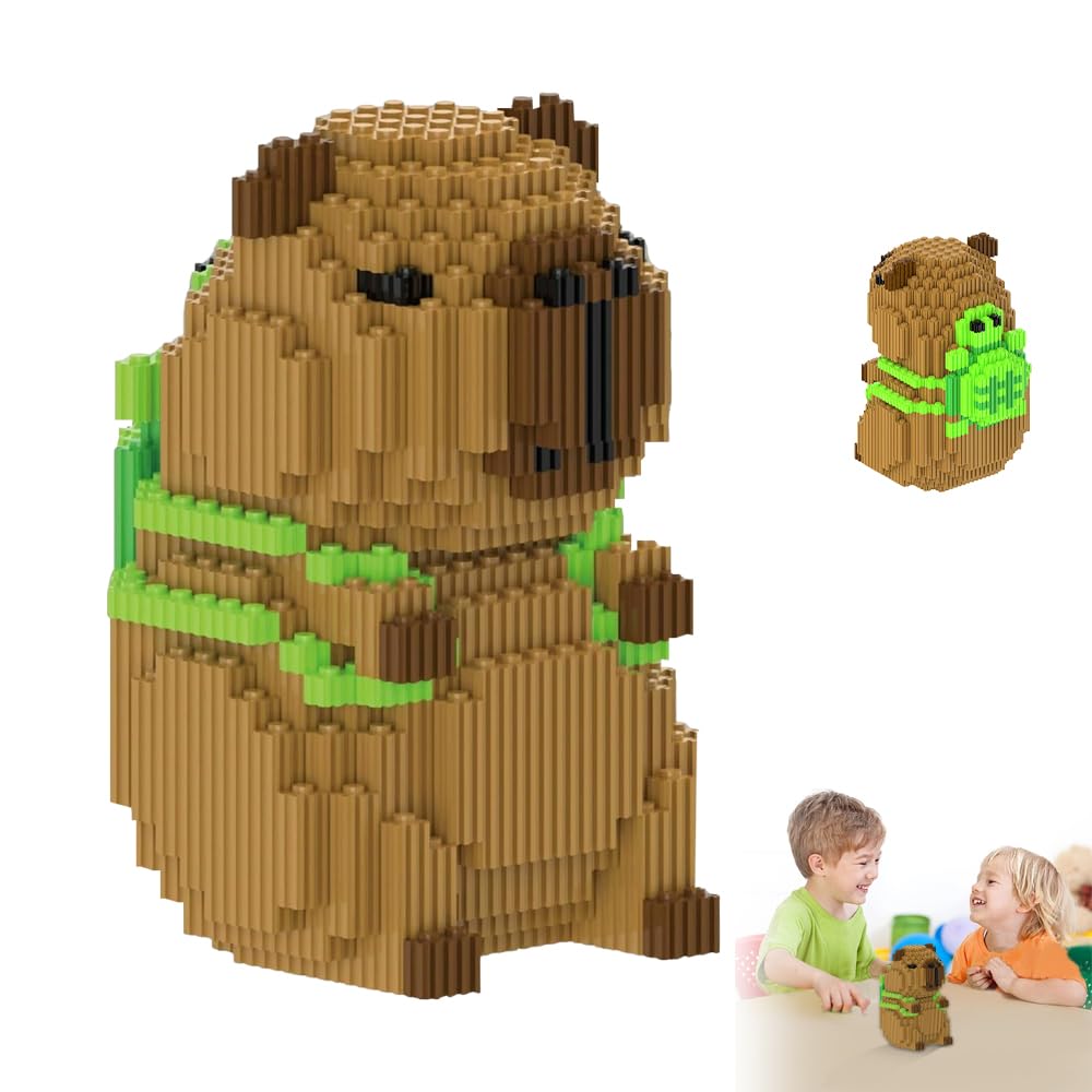 Capybara Zestaw klocków, 1606 bloków, klasyczne mini klocki z kreskówki, cząsteczki z tworzywa sztucznego, zestaw klocków do budowy mikro Capybara, model 3D, zwierzęta, bloki budowlane dla