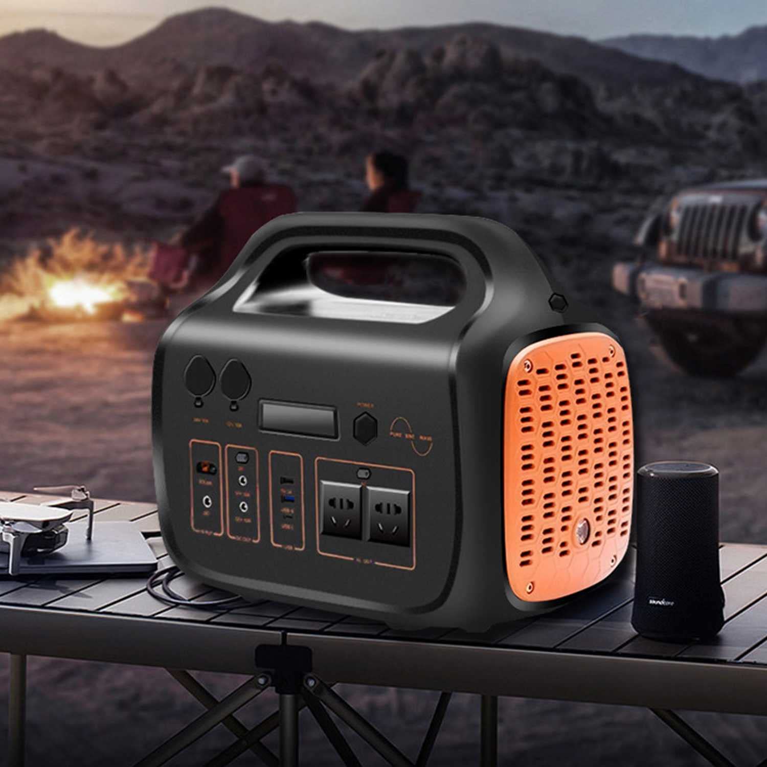 ZDSKSH portable power station Built-in 1000w Inverter, Solar Generators with Lithium Battery, 1048Wh Solar Generator, Power Bank for Home Backup Power, Camping & RVs, BMS battery management system
