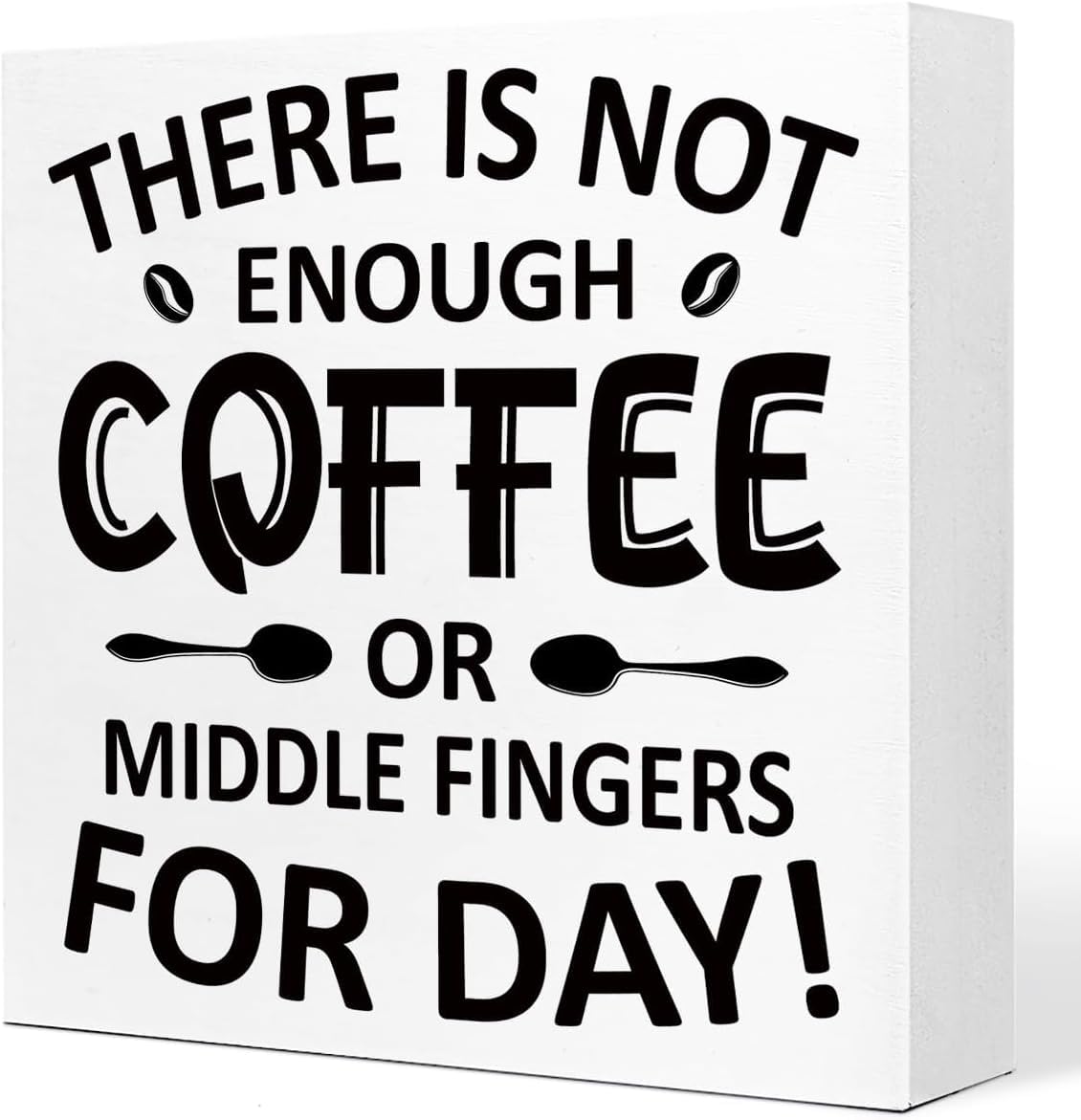 Funny Coffee Box Sign 7x7 Inch Rustic Farmhouse Desk Shelf Decor