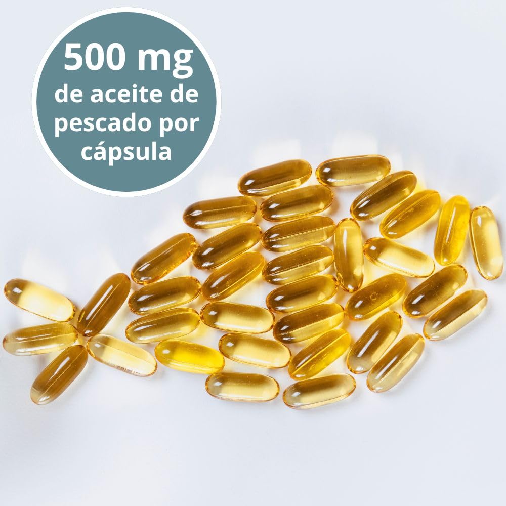 Omega-3 500mg 3x 400 Cápsulas - Aceite de Pescado natural, con Ácidos Grasos Poliinsaturados EPA, DHA y Vitamina E para reducir niveles de colesterol, Sanct Bernhard - Cebanatural