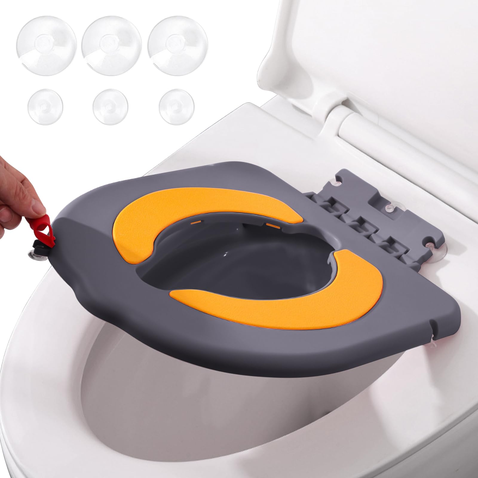 auvstar Toilettensitz für Babys,Lernkissen mit Saugnäpfen für Toilettensitz,WC Sitz für Kinder,Reisetöpfchensitz für Kinder,Mit Rutschfesten Polstern,Für Jungen und Mädchen Geeignet (Grau)