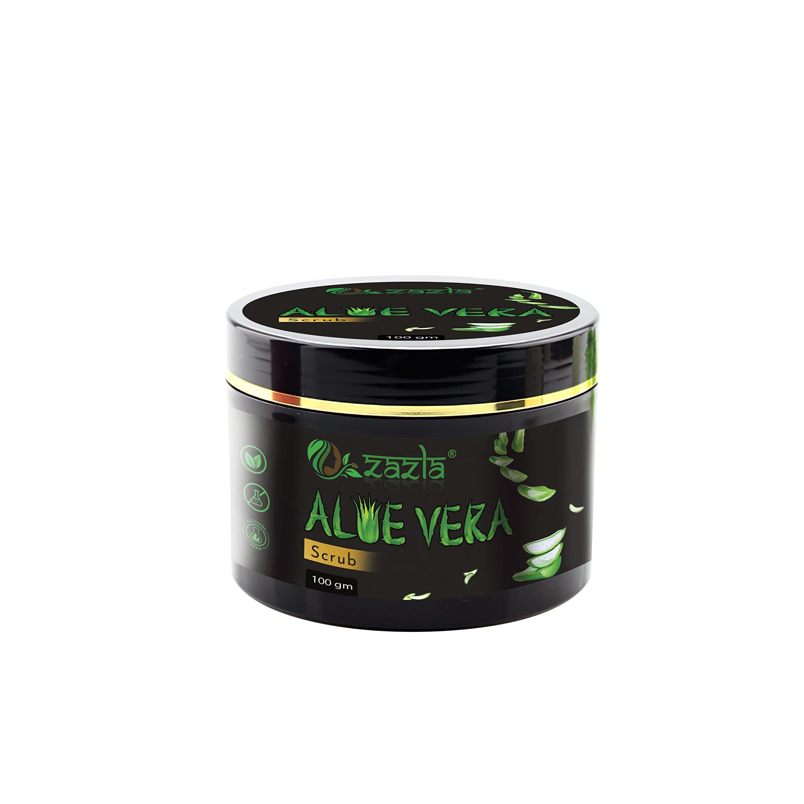 Zazla Aloe Vera Scrub for Dead skin Cells Removal, Removing Blackheads and Revitalises Healthy Skin,100gm