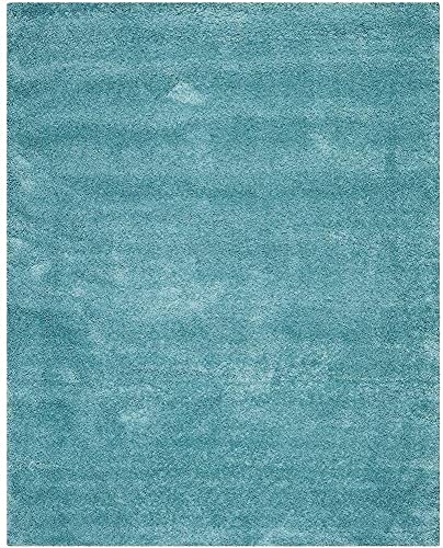 Image of Handmade 2 Inch Pile Height Super Soft Touch Export Quality Plain Shag Rectangular Carpets For Home Size 6X8 Feet Color Sky Blue