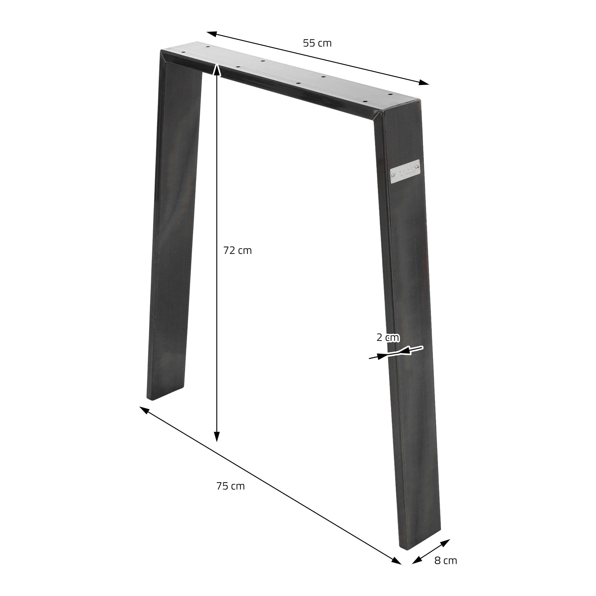 Set van 2 tafellopers Bankrunners Loft 44x42 cm zwart profiel 8x2 cm