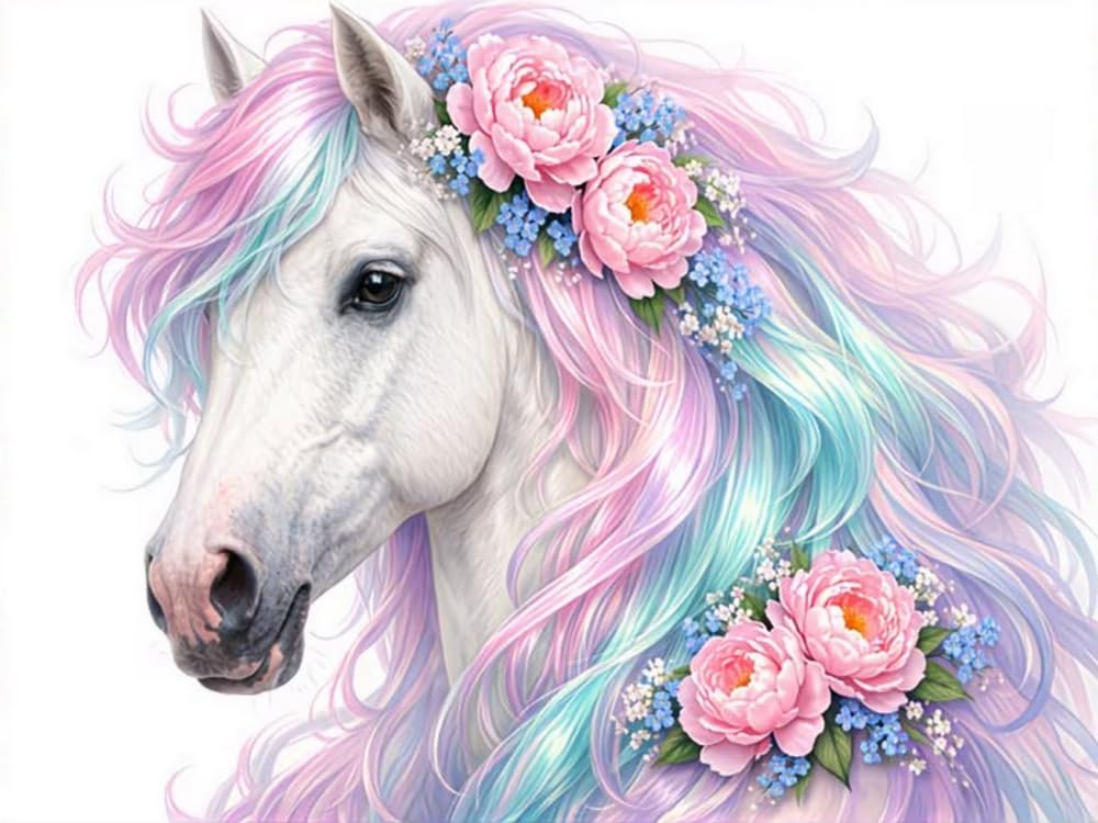 COKYIS Cross Stitch Kits for Adults Stamped 11CT Printed Cross Stitch Kit Horse Counted Embroidery Kits for Beginner Wall Art Home Decoration 40x50cm