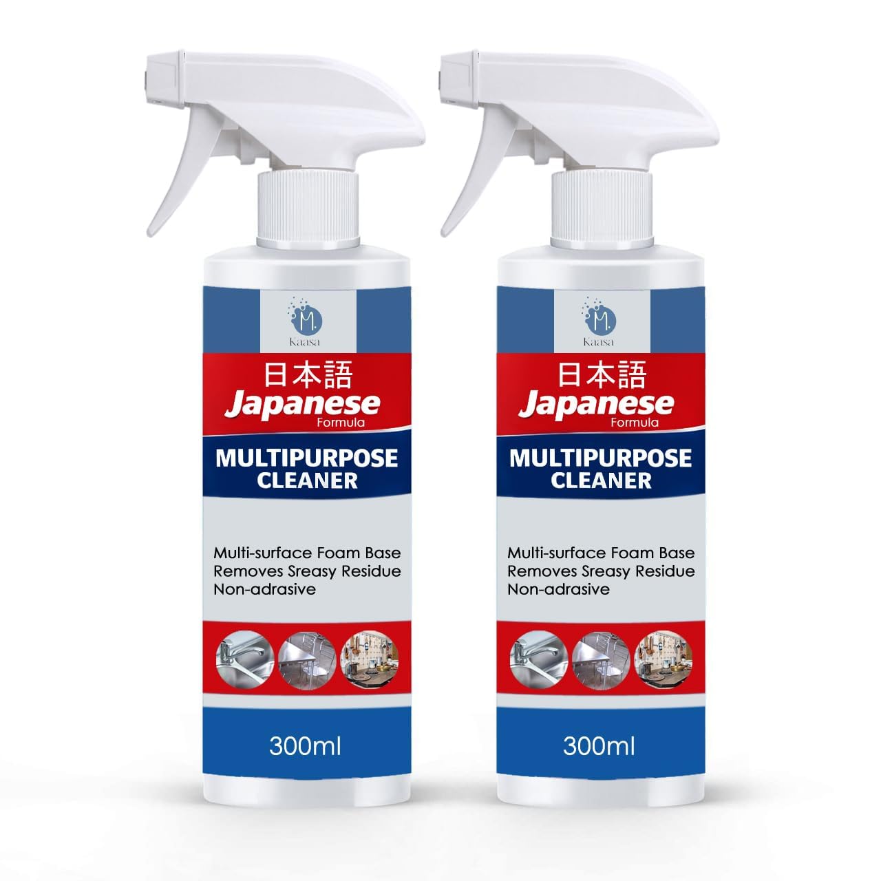 Japanese Multipurpose Cleaner Oxalic Stain Removal Spray for Tiles, Sink, Bathroom, Floors & Hard Surfaces, Easy-to-Use Spray Bottle for Household Surface Cleaning 300ml (PACK 0F 02)