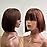Rebasar Chocolate Brown Short Bob Wigs Human Hair Wear and Go Bob Wig With Bangs Human Hair Wigs for Black Women Glueless Brazilian Straight Hair None Lace Front Wig Dark Brown 8 Inch