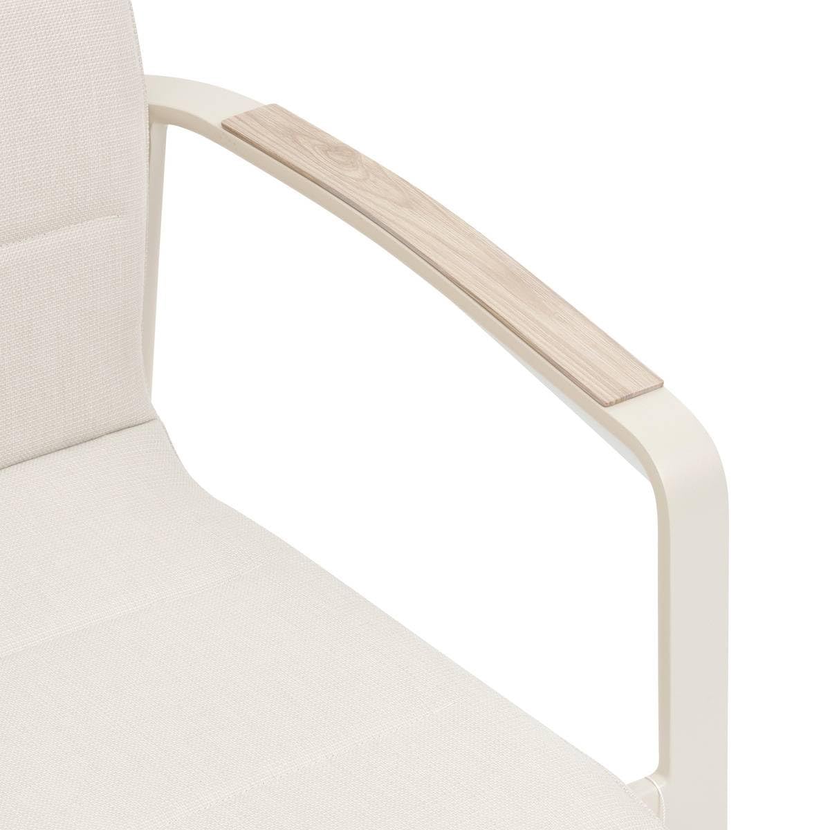 Fauteuil de Jardin Empilable Hespéride Diese Argile et Ivoire Anti-Rouille Tissu Déperlant Séchage Rapide