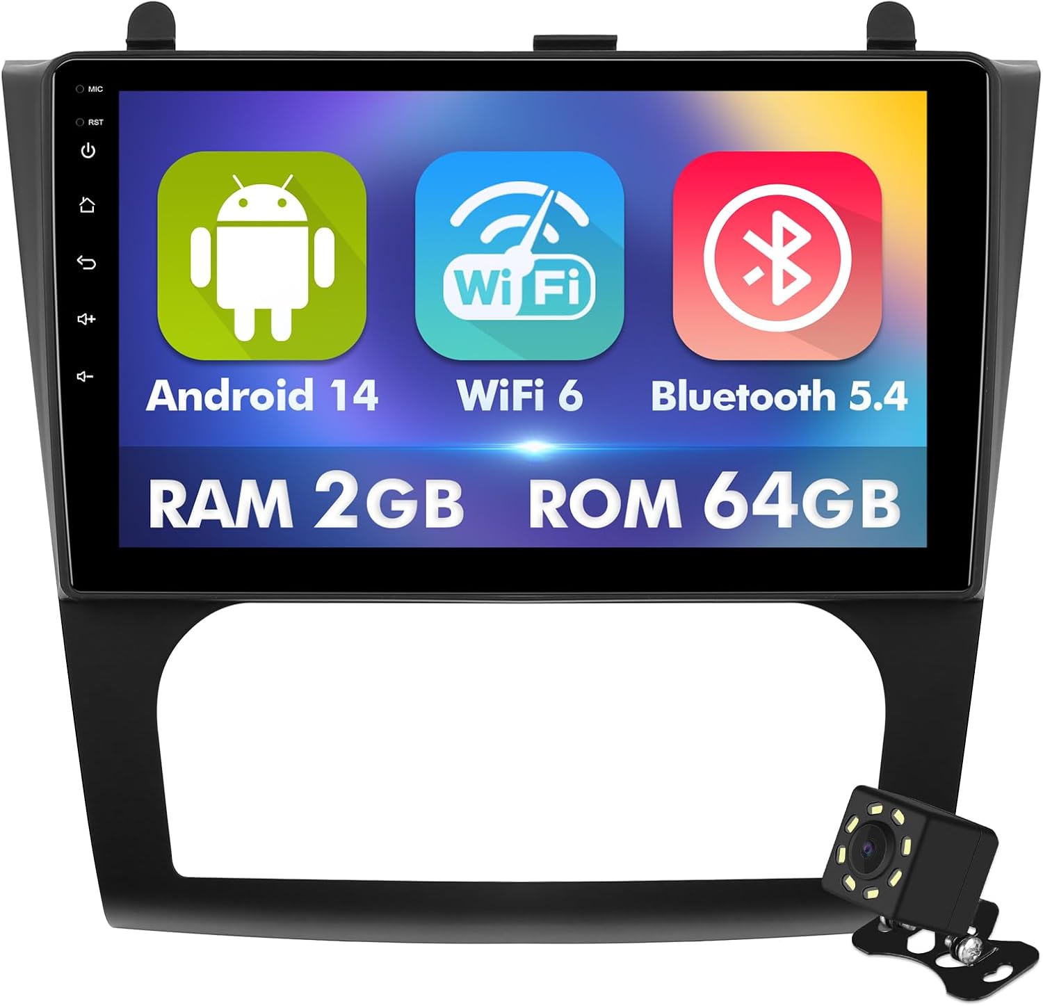 9 Inch IPS Touchscreen Android 14 Car Stereo for Nissan Altima 2008-2012 (Auto A/C) with Wireless CarPlay & Android Auto 2+64GB Car Radio, Support GPS, WiFi 6, Bluetooth,5.4, FM Radio, Backup Camera,