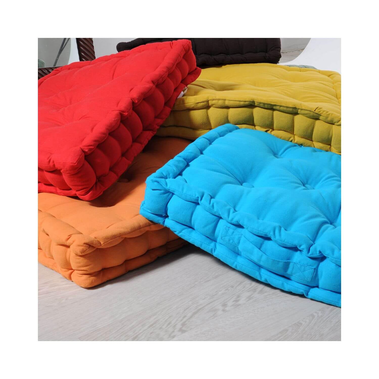 Coussin De Sol STOF – Soleia – Coton – Couleur Moutarde – 40 Cm – Neuf