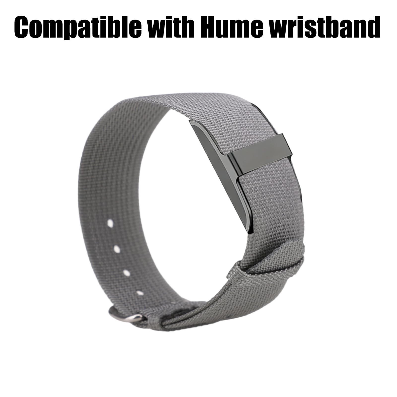 Brazalete Nylon Reemplazo para Hume Band, Pulsera Tejida Transpirable con Hebilla Metálica Ajustable para Hume Health Band Rastreador Fitness Confort Uso Todo el Día (Gris) — view 3