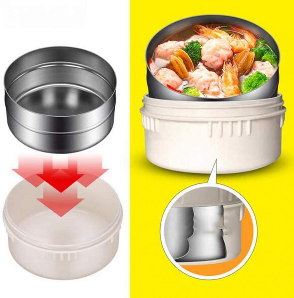 Thermos in acciaio inox Bento interno isolato contenitore per alimenti rimane caldo, bottiglia sottovuoto in acciaio inox per stufato, cuoco, zuppa, cibo, 2200 ml, rosso