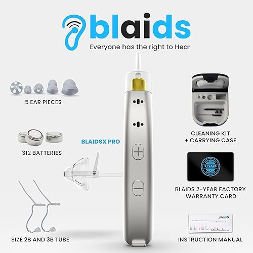 Miniatura 4 de Audífonos programables X Pro para adultos con aplicación móvil, prueba de audición y cancelación de ruido, audífonos para personas mayores con