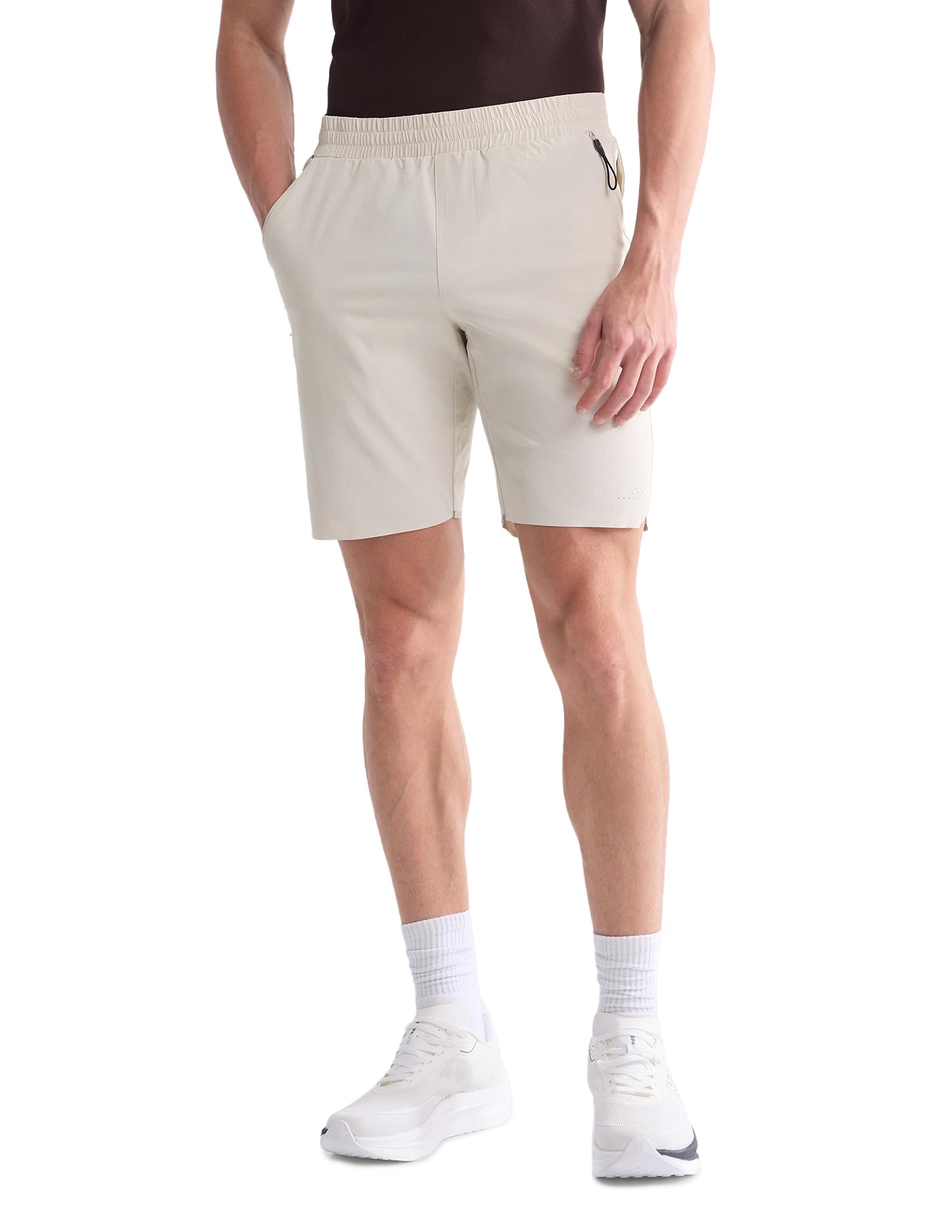 u.s. polo assn. USPA Active Sports Men's Solid mid Rise Active Shorts-picture-37