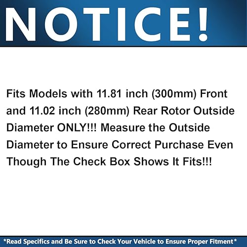 Miniatura 3 de Detroit Axle - Kit de frenos para Mazda 3 2005-2013 de repuesto de 11.81 pulgadas delantero y 11.02 pulgadas trasero perforado y ranurado 2006 07 08