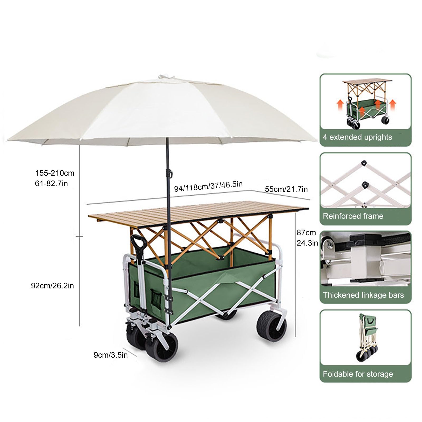 Carro De Venta Plegable Móvil, Puesto De Mercado con Toldo | Carro de Venta Ambulante para Perritos Calientes/Salchichas/Pan(Blue,94cm/37in)