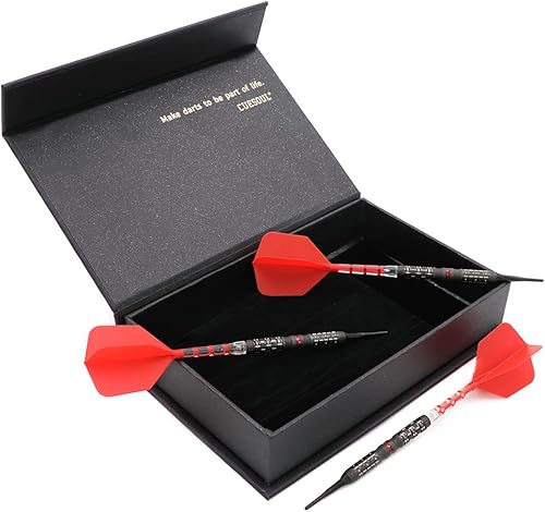 CUESOUL Juego de dardos con mango de 0.63 oz, 90% tungsteno, punta suave, con pintura al óleo, acabado y unificación ROST T19 Flight