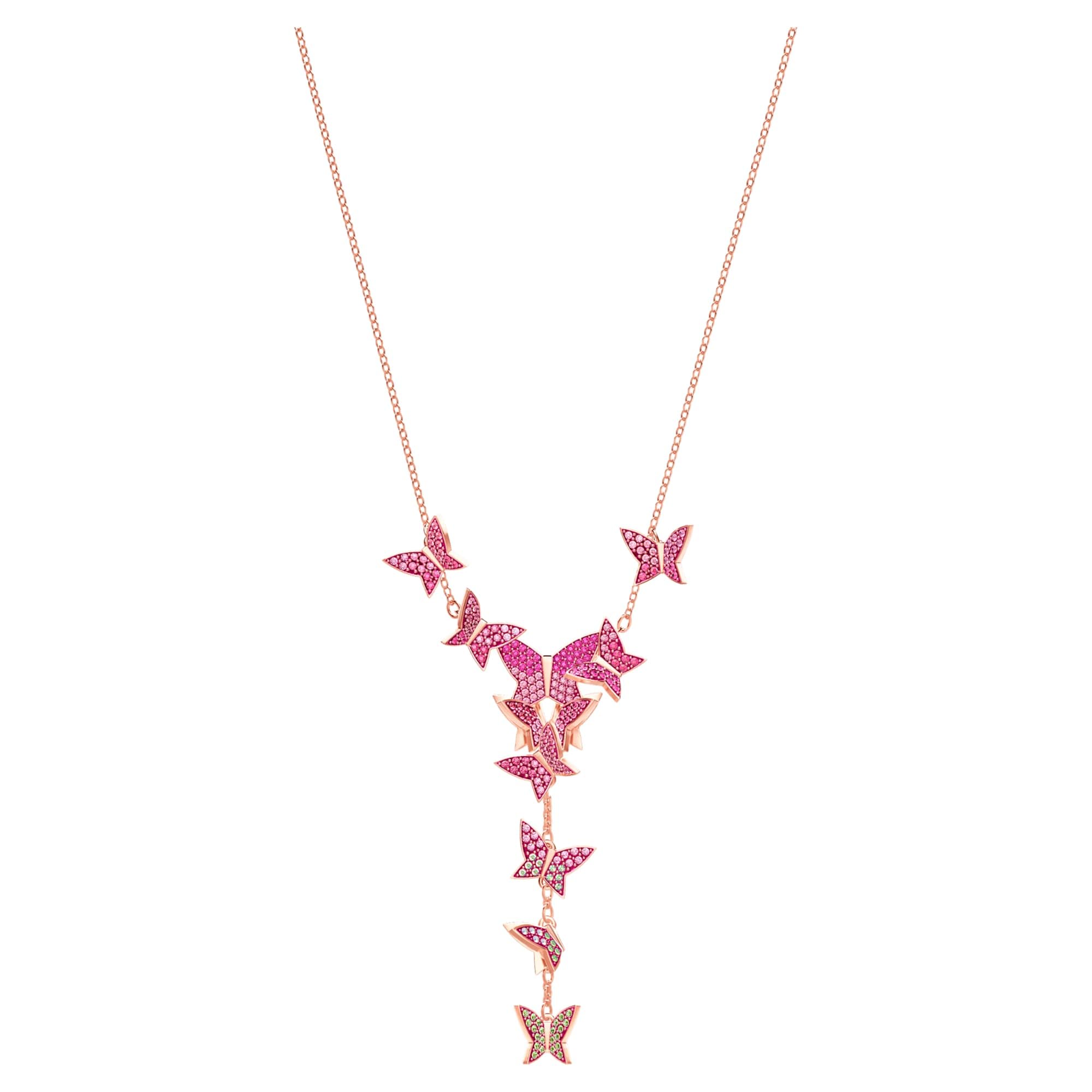 Swarovski Lilia Y-Halskette, mehrfarbig, rosé Vergoldung