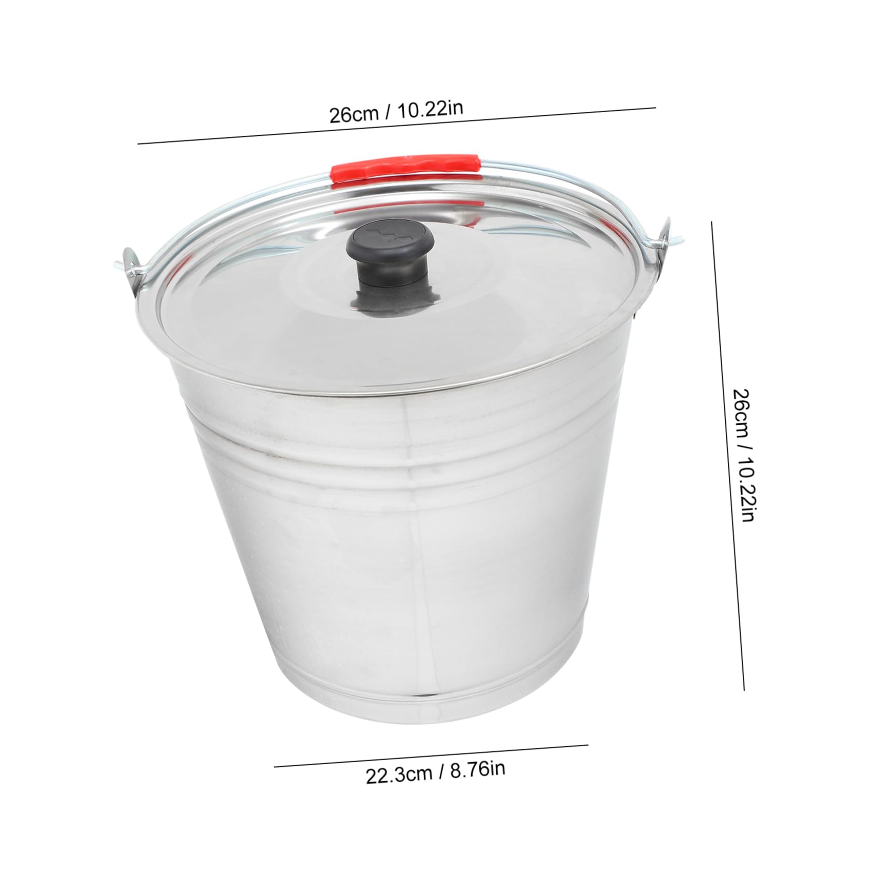 MAGICLULU Edelstahl Eimer 7l Silber mit Griff, Rostresistent und Tragbar