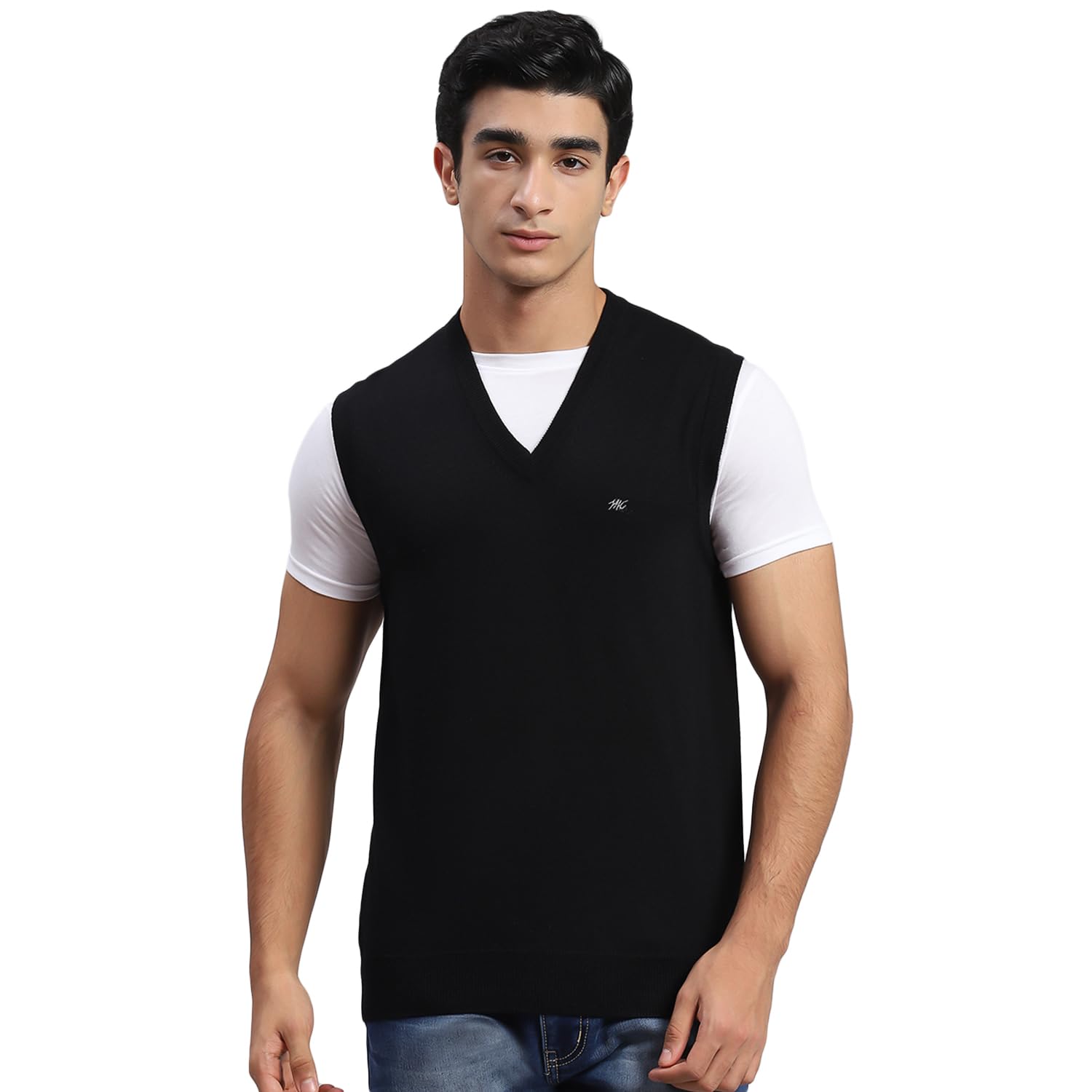 Black Solid V Neck Sweater | Warm Woolen Pullover for Men | Soft Comfortable Knitted Winter Wear Sweater for Men's-image-9