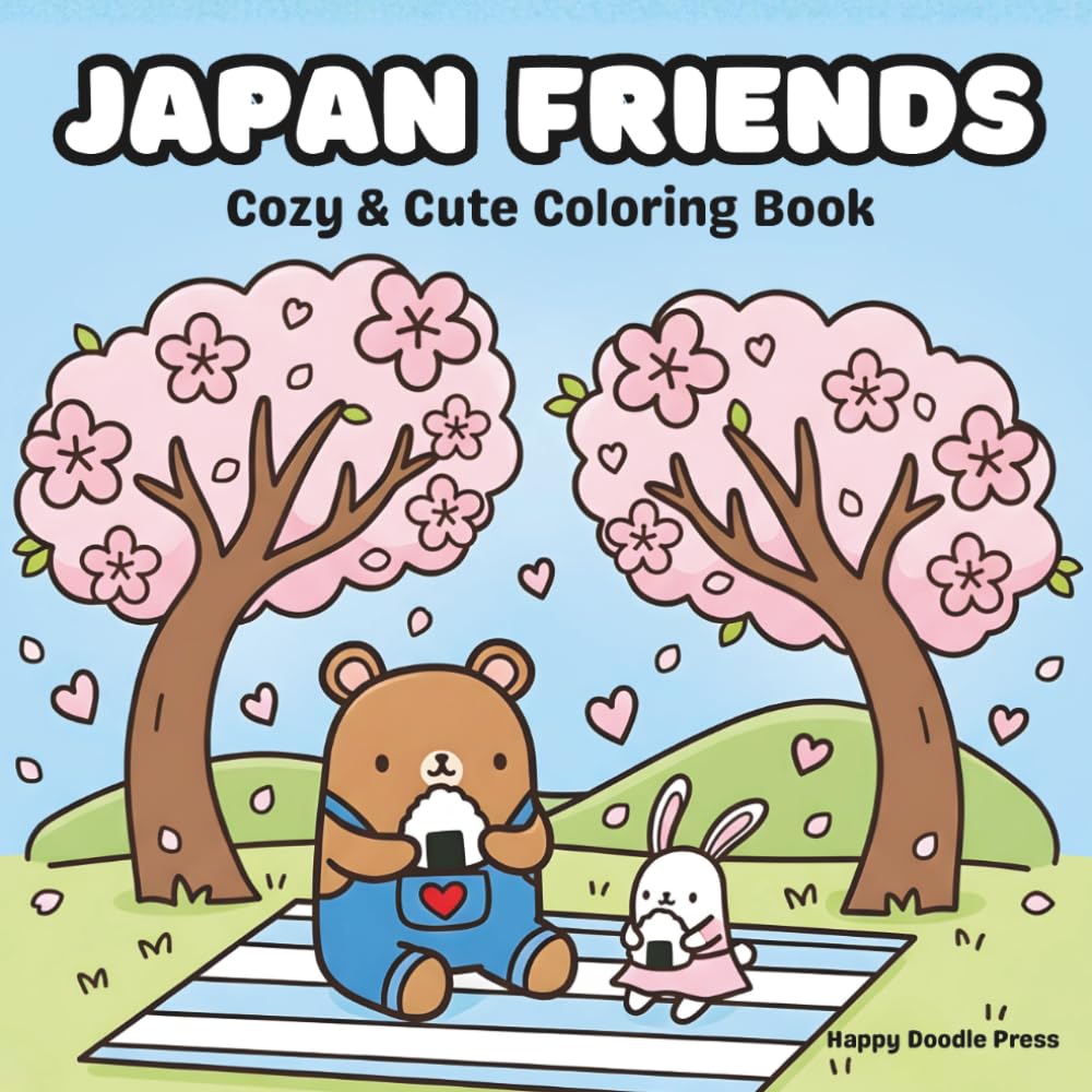 Japan Friends: Cozy & Cute Coloring Book