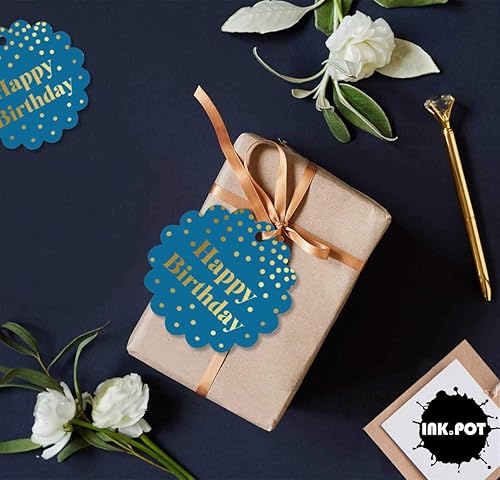 Miniatura 330 de Etiquetas colgantes para botellas de feliz cumpleaños, paquete de 100 unidades Blanco,Aqua Blue,Negro,Azul,Azul turquesa oscuro,Rosa