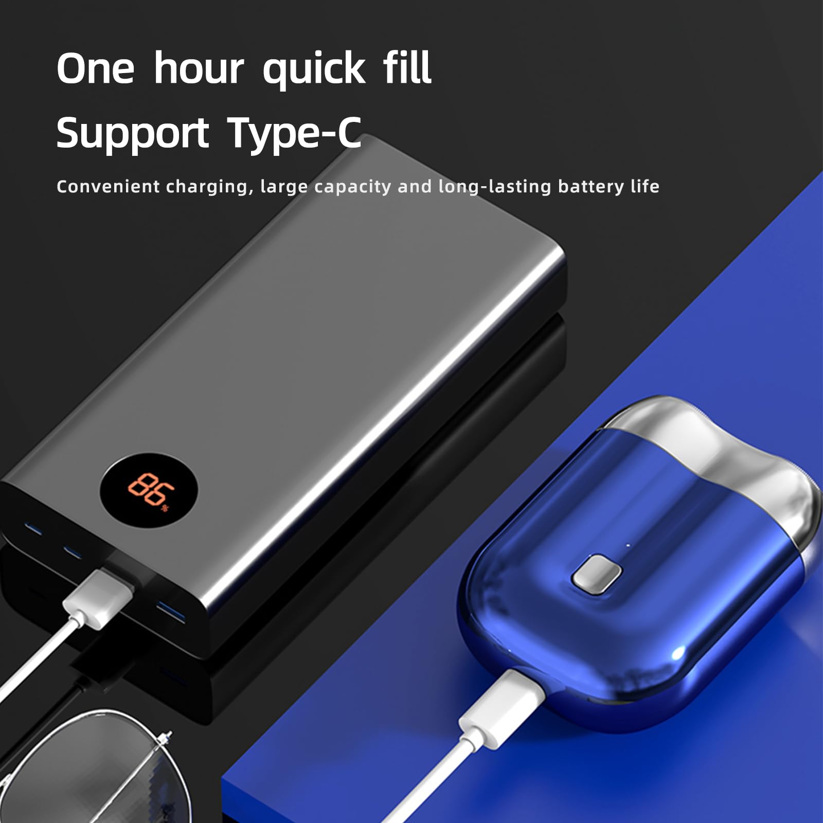 Nuovo modello Mini rasoio elettrico a doppia testa, rasoio tascabile aggiornato, rasoio a doppia testa lavabile, mini rasoio elettrico portatile USB, rasoio elettrico compatto impermeabile