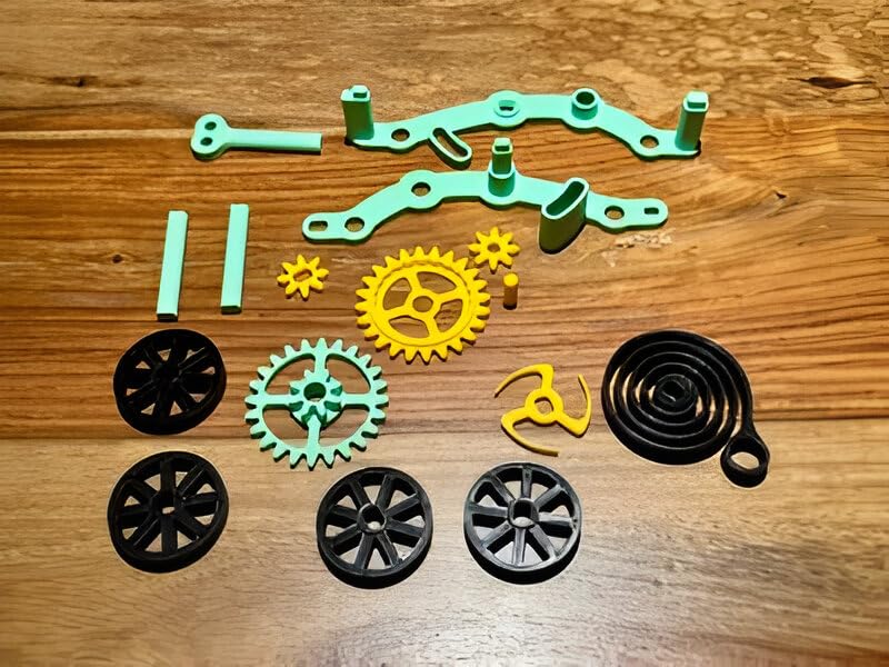 Beoals Mechanical Clock Parts Set, Gears and Components Kit, Mint Green and Gold, 12 Pieces, Multicolor 1